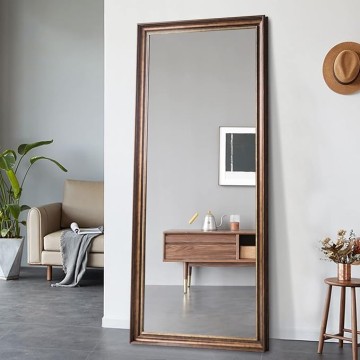 Full Length Standing Mirror for Bedroom or Living Room - European Style Dressing Mirror, PS Polymer Frame, 65"x 22" (Gold)