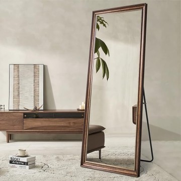 Full Length Standing Mirror for Bedroom or Living Room - European Style Dressing Mirror, PS Polymer Frame, 65"x 22" (Gold)
