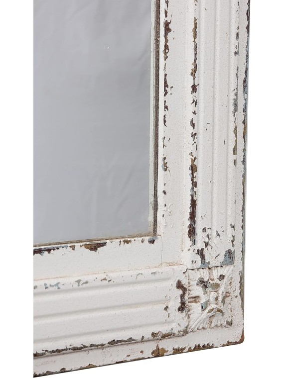 Rustic Full Length Mirror with Stand 60" x 24", Hanging White Farmhouse Big Mirror Full Body for Bedroom, Leaning Wood Frame Floor Mirror Full Length, Living Room Wall Mounted Mirror