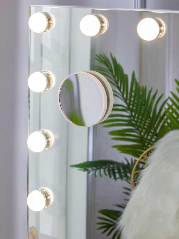 Vanity Makeup with Light, Hollywood Mirror Dimmable Light 12 Cold/Warm LED Lights Touch Control