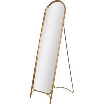 The Novogratz Metal Room Floor Mirror Arched Freestanding Foldable Entryway Mirror, Free Standing Mirror 18" x 24" x 65", Gold