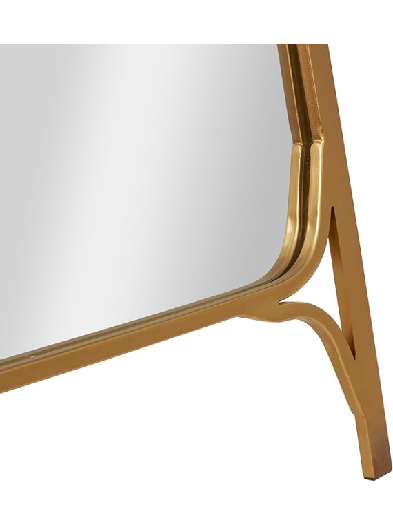 The Novogratz Metal Room Floor Mirror Arched Freestanding Foldable Entryway Mirror, Free Standing Mirror 18" x 24" x 65", Gold