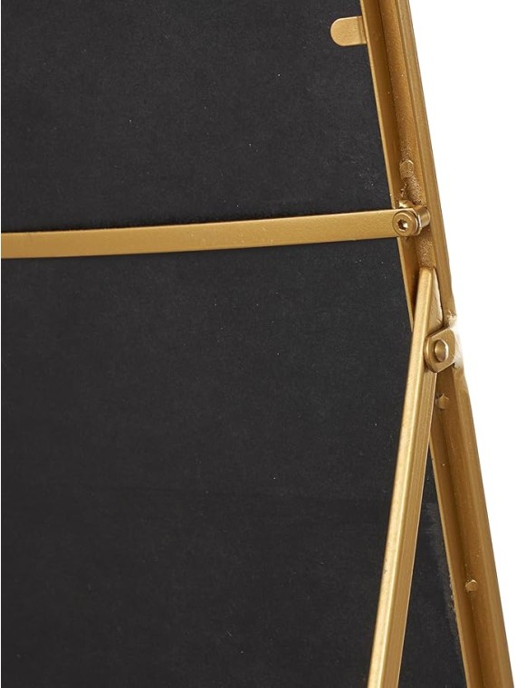 The Novogratz Metal Room Floor Mirror Arched Freestanding Foldable Entryway Mirror, Free Standing Mirror 18" x 24" x 65", Gold
