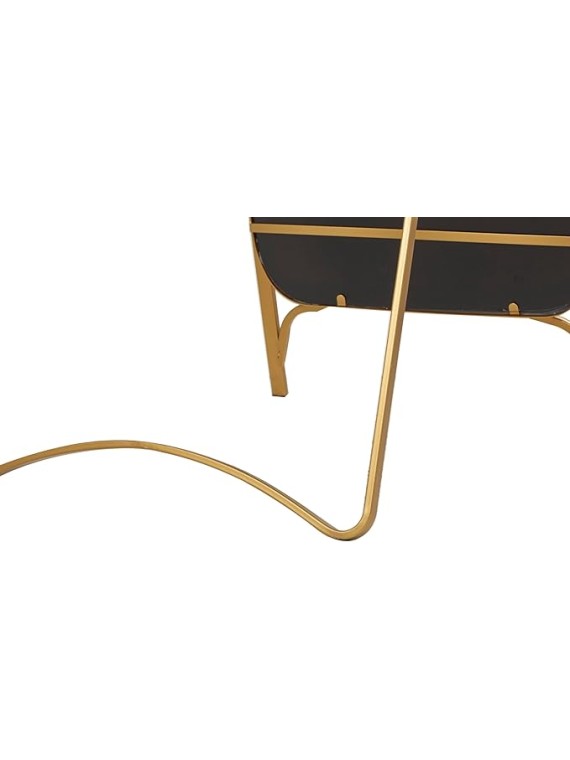 The Novogratz Metal Room Floor Mirror Arched Freestanding Foldable Entryway Mirror, Free Standing Mirror 18" x 24" x 65", Gold