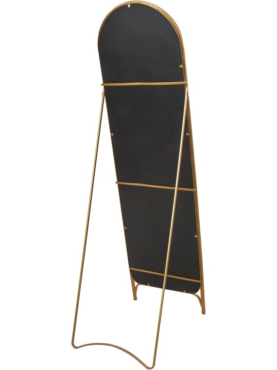 The Novogratz Metal Room Floor Mirror Arched Freestanding Foldable Entryway Mirror, Free Standing Mirror 18" x 24" x 65", Gold
