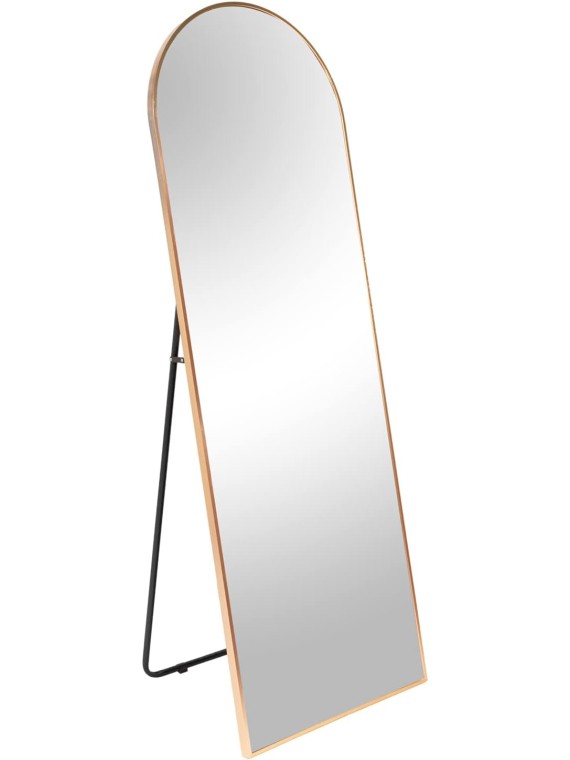 65x22 Inch Standing Mirror Full Length Large Floor Mirror with Arched Metal Frame for Wall Entryway Door Bedroom Bathroom Living Room,Gold