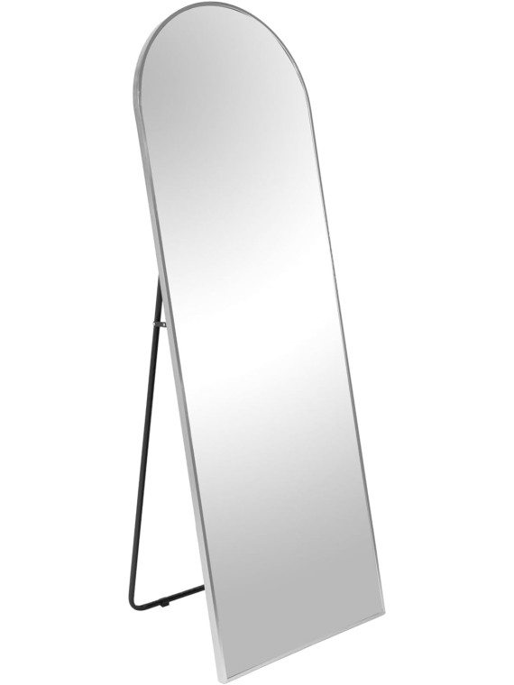 Stylish Silver Metal Arch Stand Full Length Mirror, 71x27.5 Inch, Premium Anti-Rust Frame for Modern Decor
